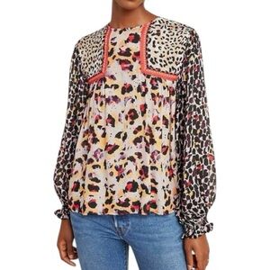Stylish Multicolor Leopard Print Blouse
